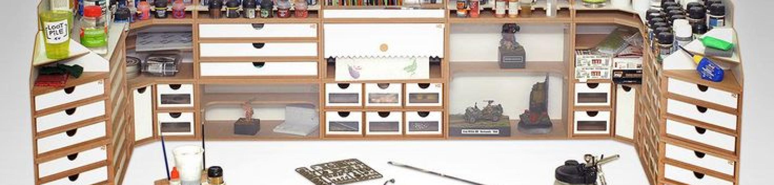 Illustration d'un présentoir d'outillage maquette